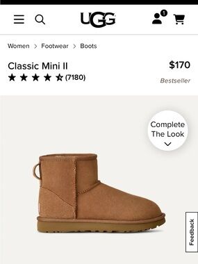 UGG Women's Classic Mini II (2) Size 8 Chestnut Shearling Boot